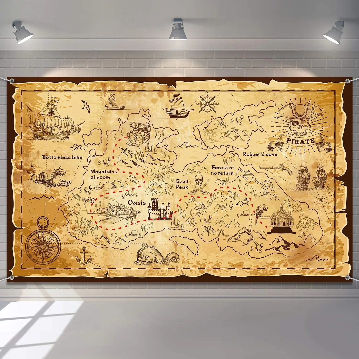 

Pirate Treasure Map Backdrop Island Treasure Map Banner Nautical For Treasure Hunt Theme Party Birthday Party Photo Background