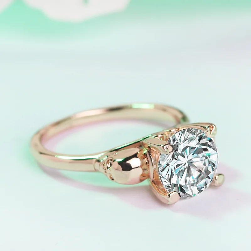 Женское Обручальное кольцо с черепом в готическом стиле розового золота платины