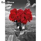 EverShine Алмазная вышивка Роза вышивка крестиком Алмазная мозаика цветы картина стразами Черный и красный декор для дома наборы мозаики