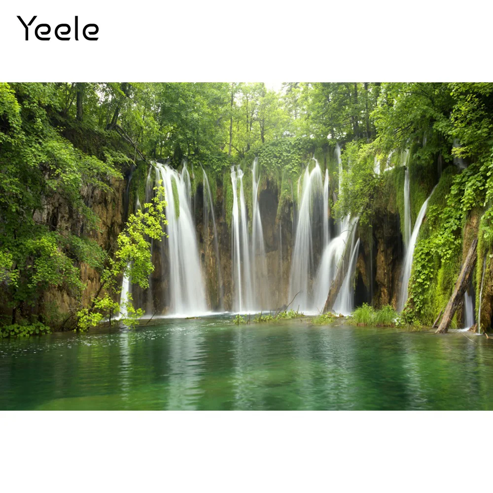 

Фон для фотосъемки Yeele с изображением весеннего природного пейзажа водопада ландшафта декорация для фотостудии