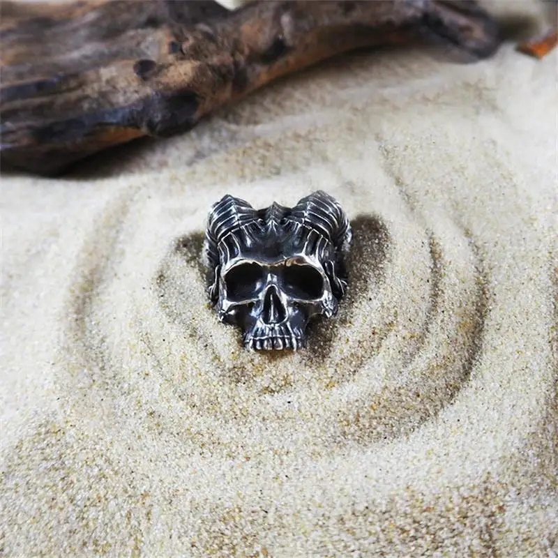

Mens Satan Demon Skull Ring 316L Stainless Steel Rings for Men Punk Rock Jewelry