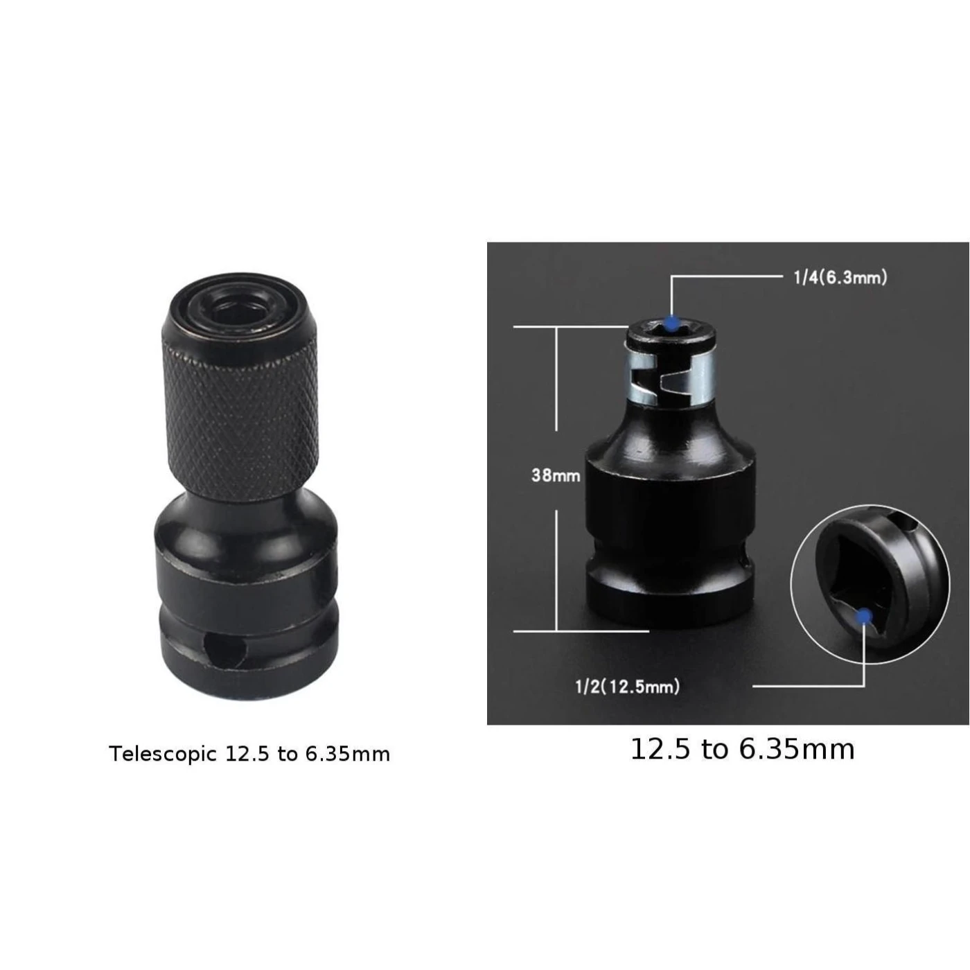 1*1/2 квадратного привода до 1/4 шестигранным хвостовиком телескопические гнездо