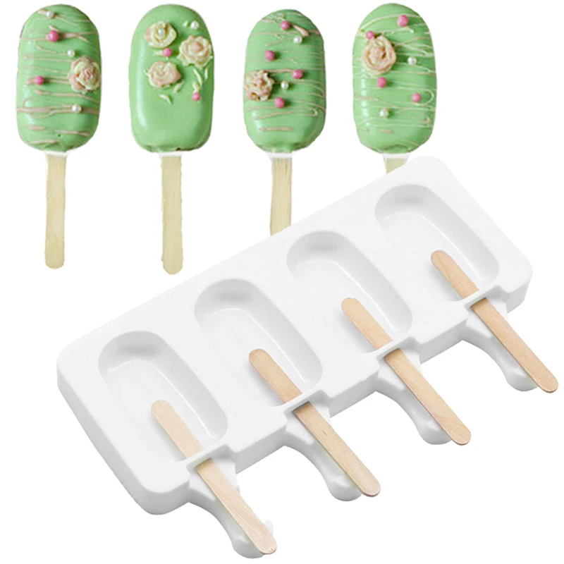 

101-Ice Cream Mold Popsicle Molds DIY Homemade Dessert Ice Cube Pop Tools Kits With Popsicle Stick Packing Bags Silicone Craft