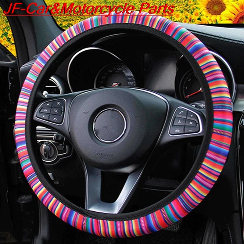 

37-38CM Car Steering Wheel Cover Fashion Print Steering Wheel Case Protection Auto Interior Decoration Car Styling Accessorie