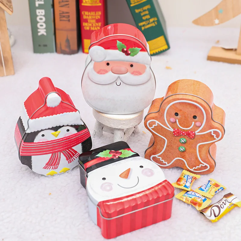 

New Year Gift Box Merry Christmas Ornaments Santa Iron Candy Box Navidad Christmas Decorations for Home New Year 2022 Kerst Noel