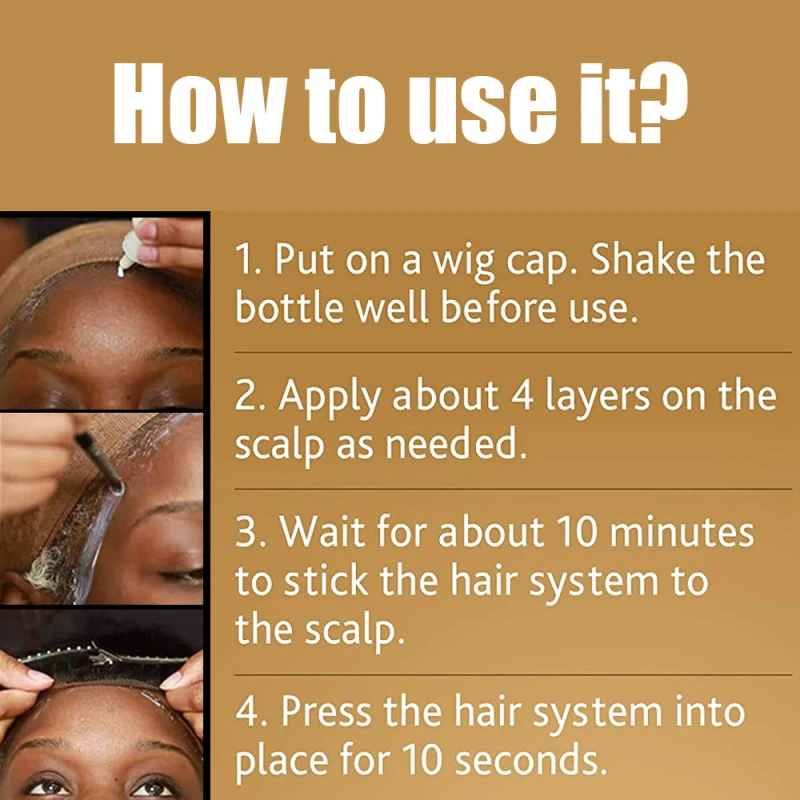

EELHOE 38ml Wigs Glue Wigs Invisible Liquid Glue Weaving Lace Mesh Hair Super Bonding Gel Adhesive Glue For Lace Wigs TSLM1