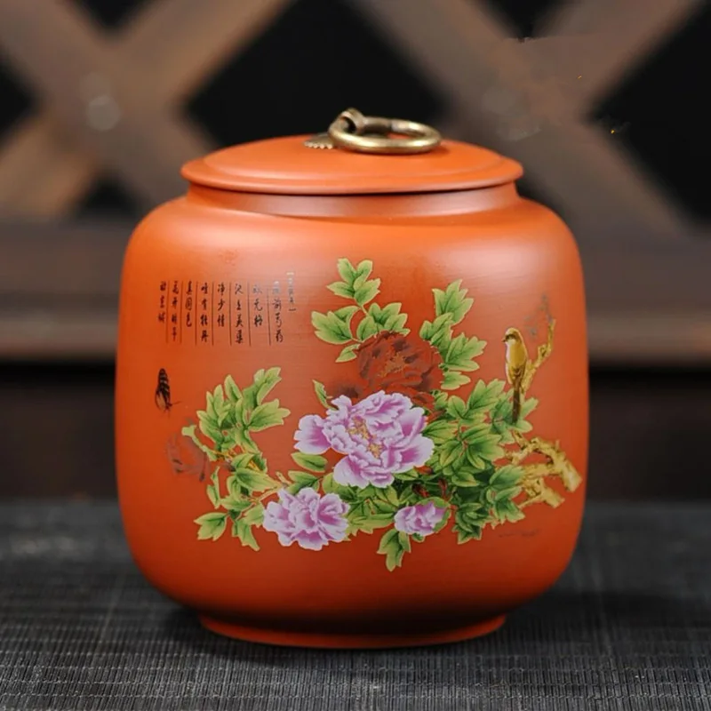 Новая банка для хранения чая кофе сахара банки трав фиолетовой глины коробка