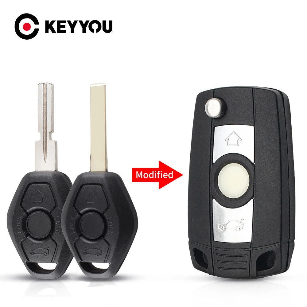 

KEYYOU 3 Buttons Modified Car Key Shell Case For BMW 1 3 5 6 7 Series SERIES Z3 Z4 X3 X5 M5 325i E38 E39 E46 Remote Key Shell
