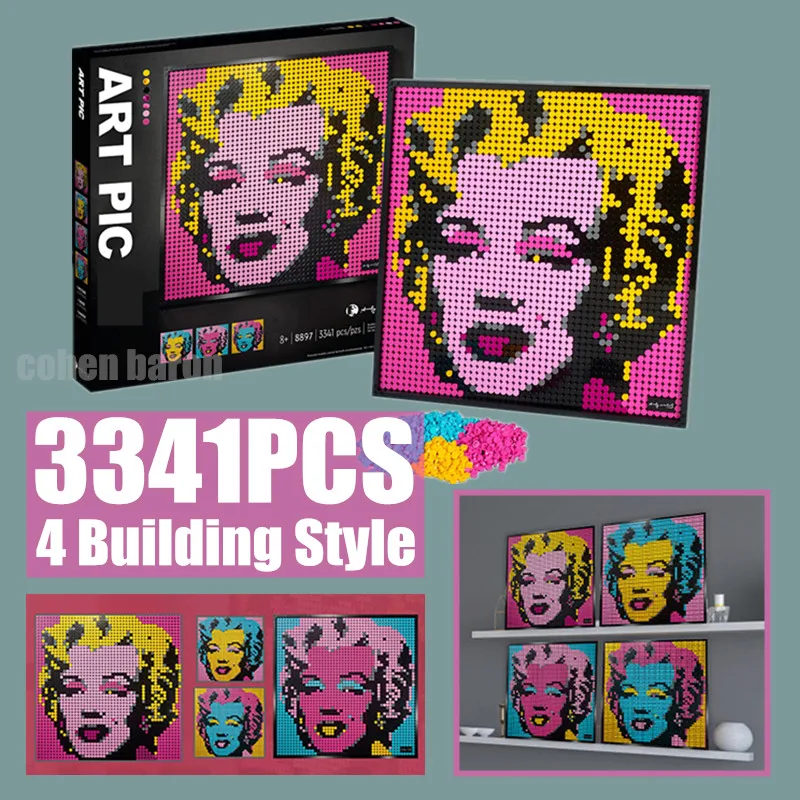 

New Mosaic Avengered Hero Pixel Art Marilyn Iron Decorative Man Collection Monroed Painting Avatar Building Block Brick Kid Toy