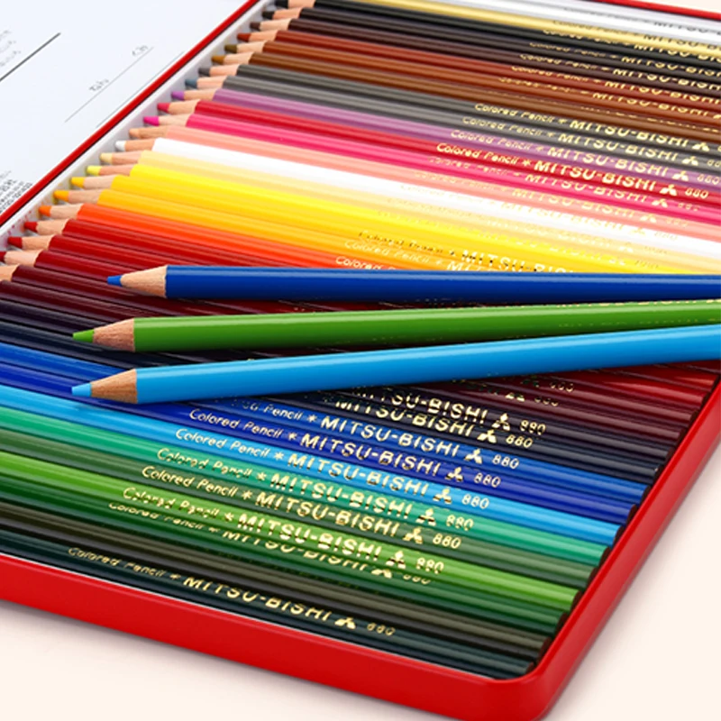 Японские цветные карандаши для рисования с лазуритом Uni 880 школьные