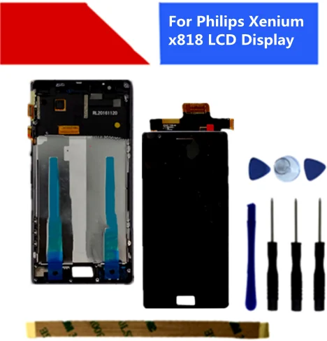Для мобильного телефона Philips Xenium x818 ЖК дисплей сенсорная панель Экран дигитайзер