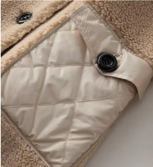 Real Fur Coat Female Wool Jacket Fox Fur Collar Sheep Shearling Autumn Winter Coat Women Clothes Korean Down Coat ZT4287