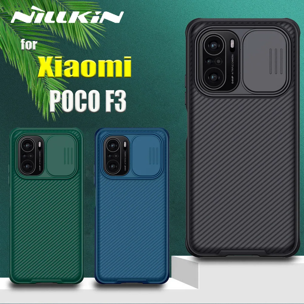 

Nillkin Slide Camera Protection Case for Xiaomi POCO F3 Lens Protect Privacy Shockproof Phone Back Cover on POCO F3 Funda Capa