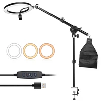 studio photo telescopic boom arm 36 60cm adjustable desktop camera mount stand 26cm selfie ring light for makeup live streaming