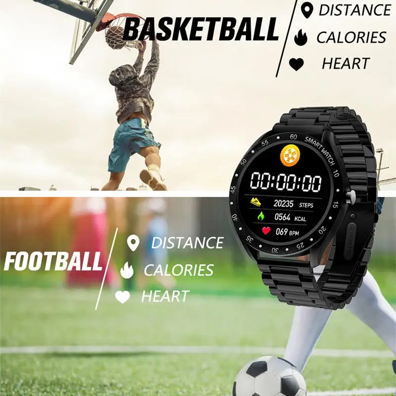 

F13 Men Smart Watch Full Touch Screen Sports Heart Rate Monitor Pedometer Waterproof Stainless Steel Business Smartwatch