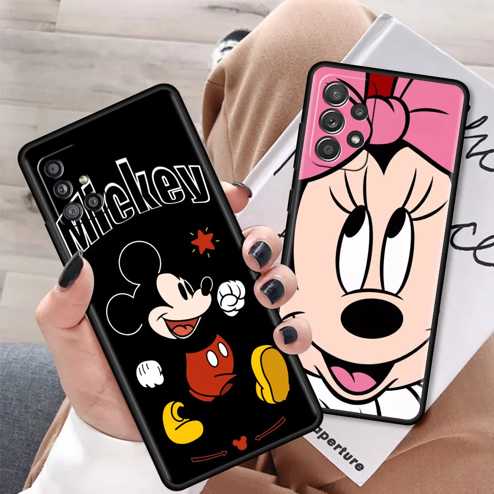

Чехол с изображением Микки и Минни для Samsung Galaxy A51, A71, A52, A91, A42, A41, A72, черный мягкий силиконовый чехол для телефона, роскошный чехол