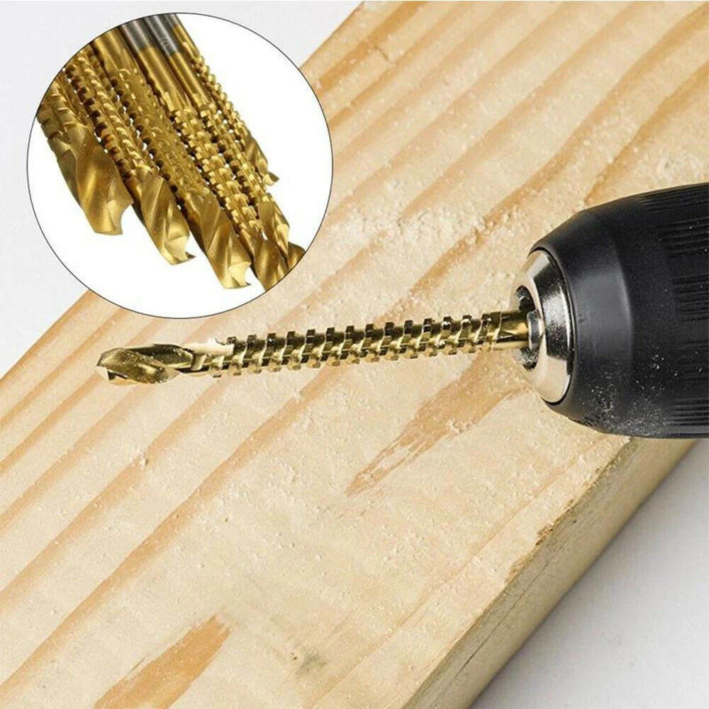 6Pcs 3-8mm HSS High Speed Steel Titanium Coated Step Drill Bit Set Woodworking Wood Metal Cutting Saw Tool D30 | Инструменты