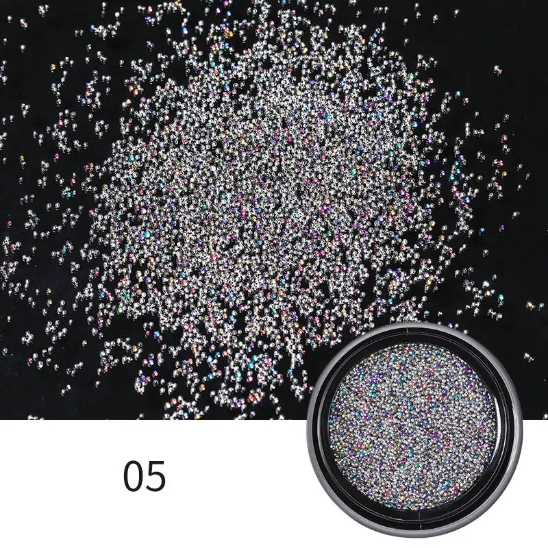 Beads 05 Блестящие микро-Стразы для ногтей с острым дном 3D маникюрные украшения для ногтей Хрустальные мини-бусины аксессуары для ногтей - Цвет: Beads 05