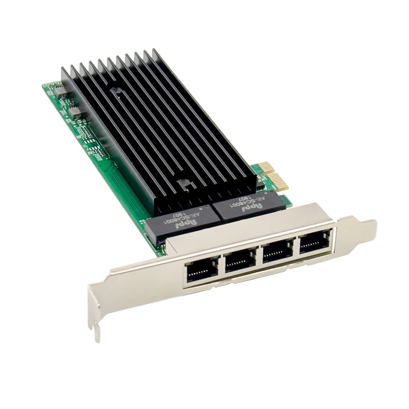 Zeadow Intel 82576EB PCI-E X1 4 Ports RJ45 Gigabit Network Card 10/100/1000Mbps Server Network Adapter