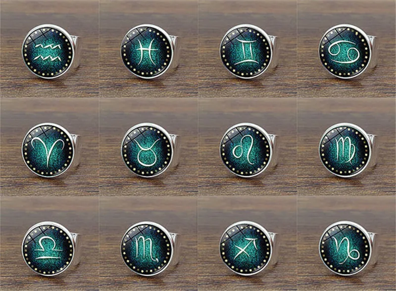 Новинка светящееся кольцо 12 созвездий мужские флуоресцентные светящиеся кольца