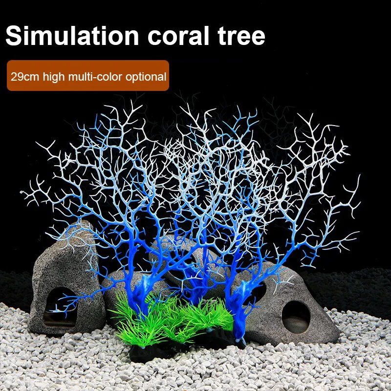 

29CM Resin Coral Decoration Colorful Fish Aquarium Decor Artificial Coral for Fish Tank Resin Reef Rock Lanscaping Ornaments