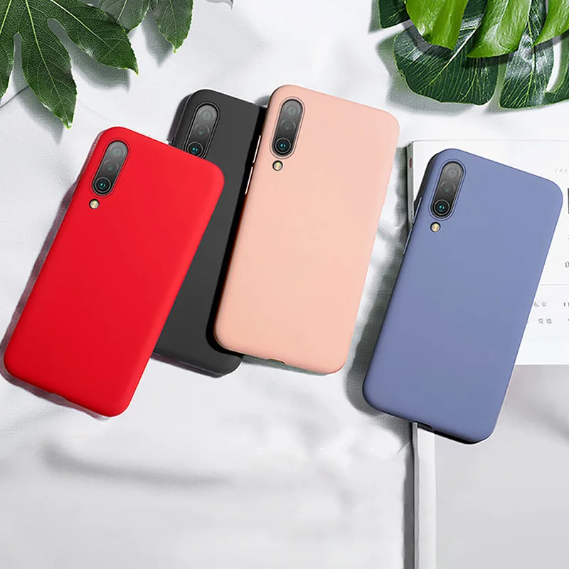 Silicone Case for Xiaomi Mi 9 Lite Shockproof Bumper Liquid TPU Phone A3 Mia3 Mi9 Back Cover |