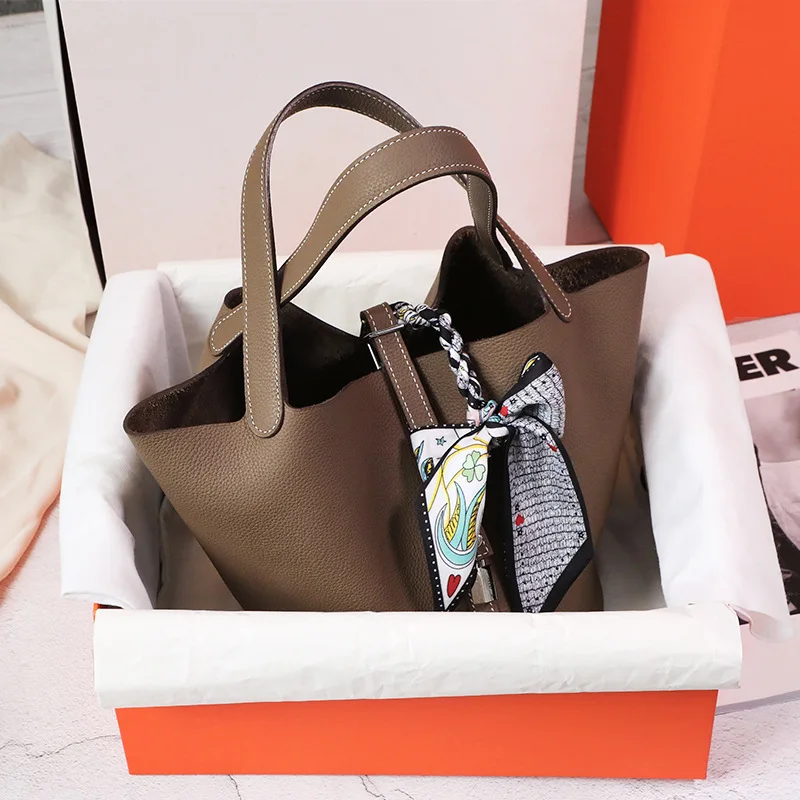 

2020New Big Ladies Hand Bags Genuine Leather Luxury Handbags Women Bags Designer Cow Leather Shoulder Bags