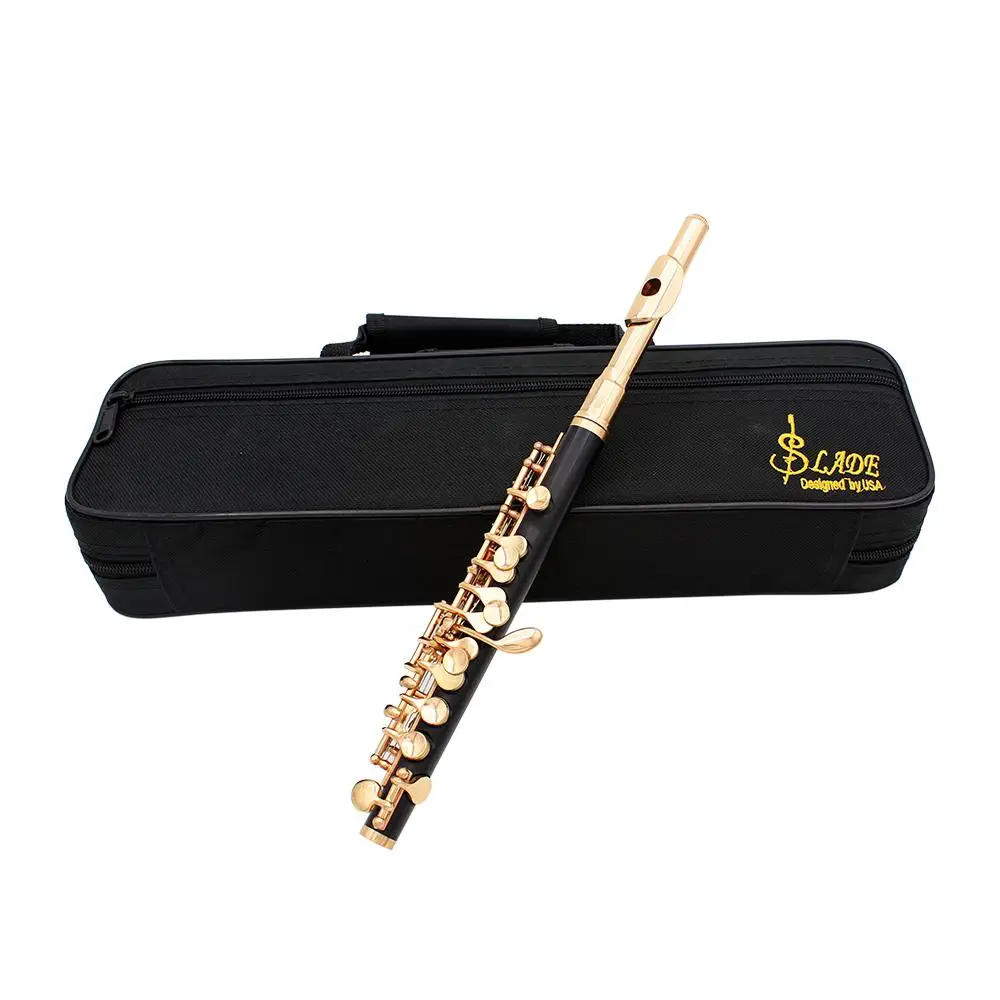 Piccolo Half-size Flute Instrument C Key Tone + Cleaning Cloth + Cleaning Rod + Screwdriver Set + Lubricating Oil + Storage Case