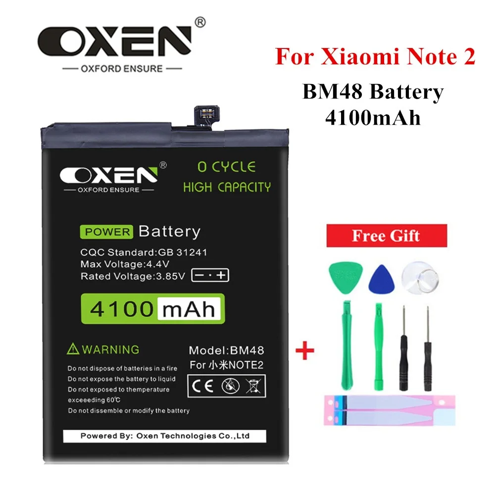 Аккумулятор OXEN BM48 для Xiaomi Note 2 литий полимерная батарея сменные батареи 4100 мАч с