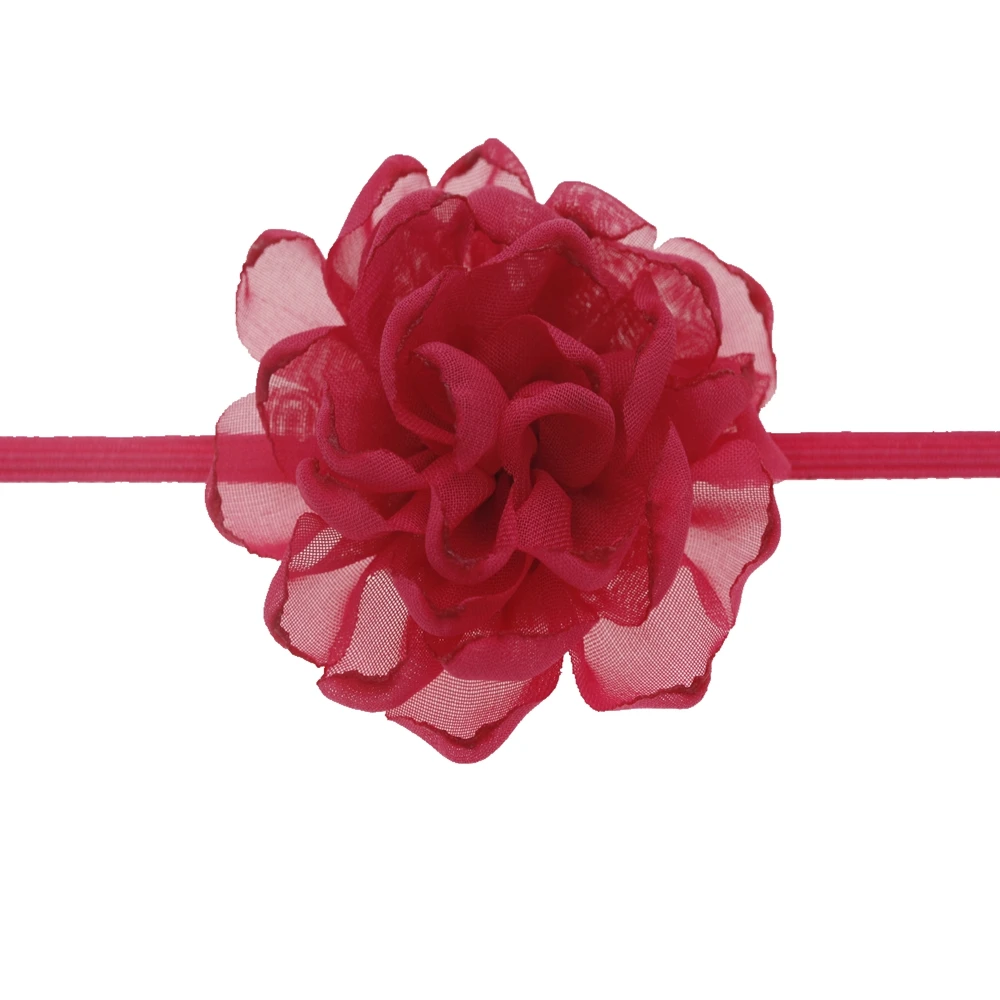 baby headband Chiffon Flowers Headband girls Burning Edge Wedding Decoration DIY Wreath Headwear newborn girls hair Accessories