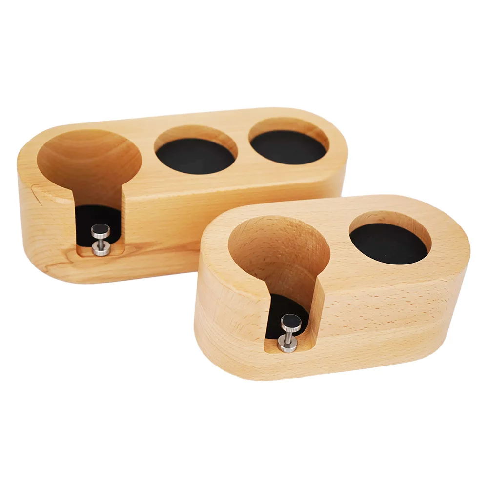

Coffee Filter Tamper Holder Solid Wood Espresso Tamper Mat Beech Press Powder Base Coffee Anti-skid Filling Powder Holder