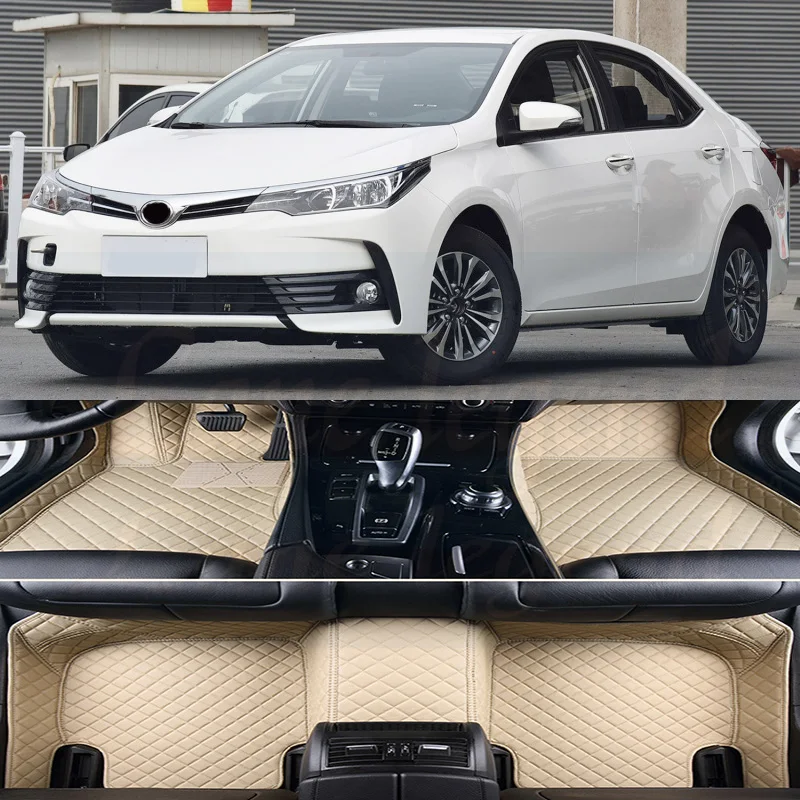 

leather car floor mats for Toyota corolla 2007-2014 2015 2016 2017 2018 Custom auto foot Pads automobile carpet cover