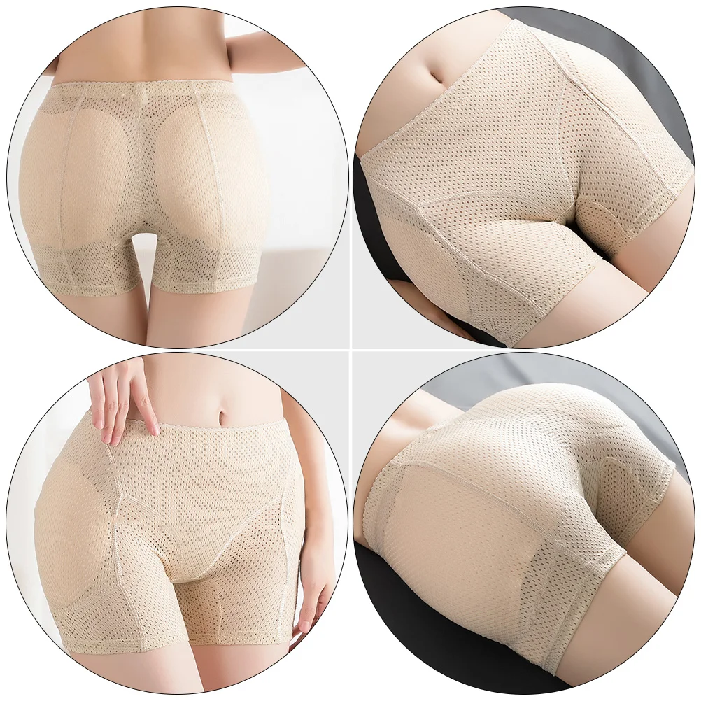 

1pc Women Hip-Lifting Pant Comfortable Mid-Waist Fake Butt Hip Pant High Waist Women Underskirt Short (Beige)