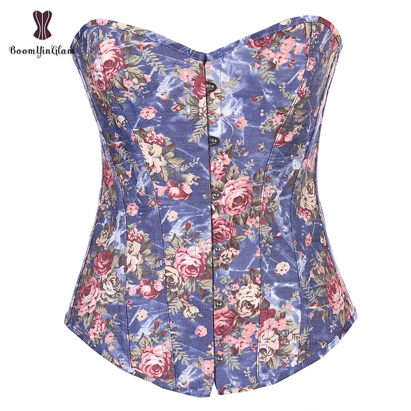 Женский синий бюстье сексуальный корректирующий Модный Корсет облегающий пояс