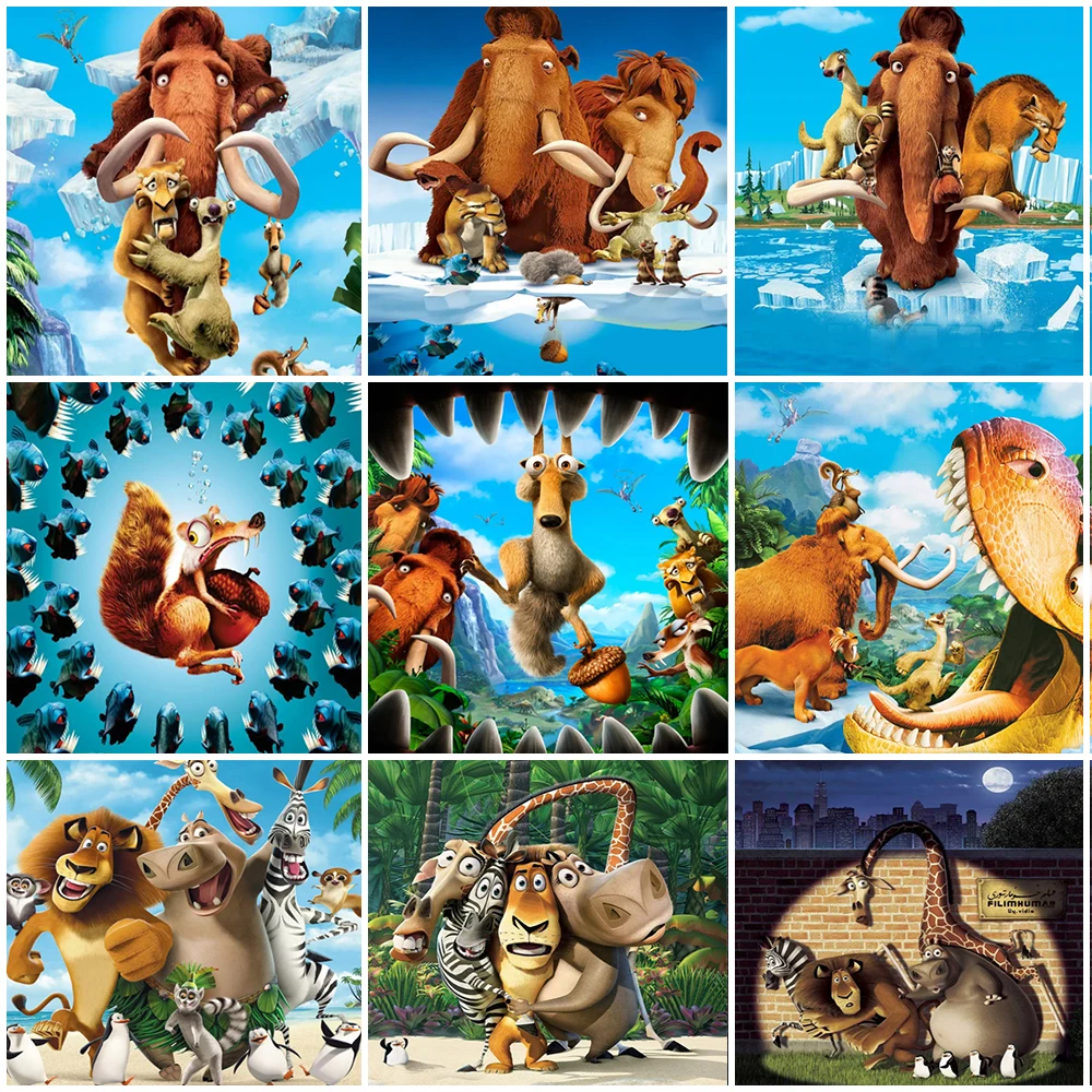 

Алмазная живопись «Ледяной период», Набор для вышивки крестиком «Стразы», Набор для творчества «сделай сам», подарок, живопись для украшени...