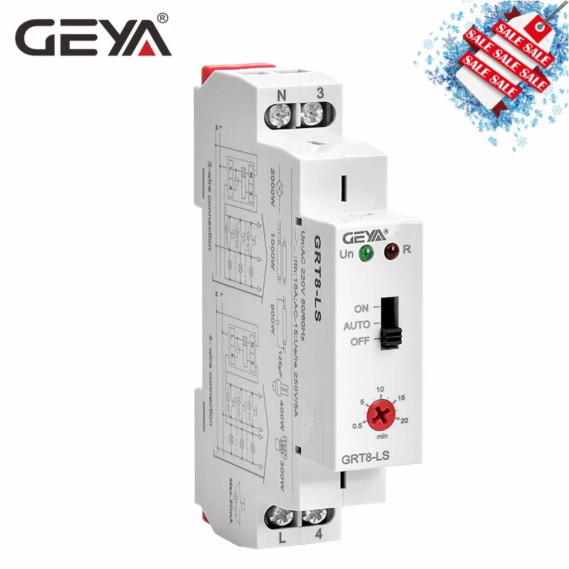GEYA GRT8-LS din-рейку лестничный переключатель светильник ing таймер переключатель 230VAC 16A 0,5-20 минут реле задержки выключения светильник