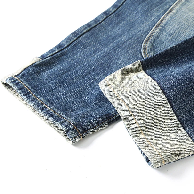 Джинсы мужские свободного кроя эластичные брюки-султанки в стиле ретро