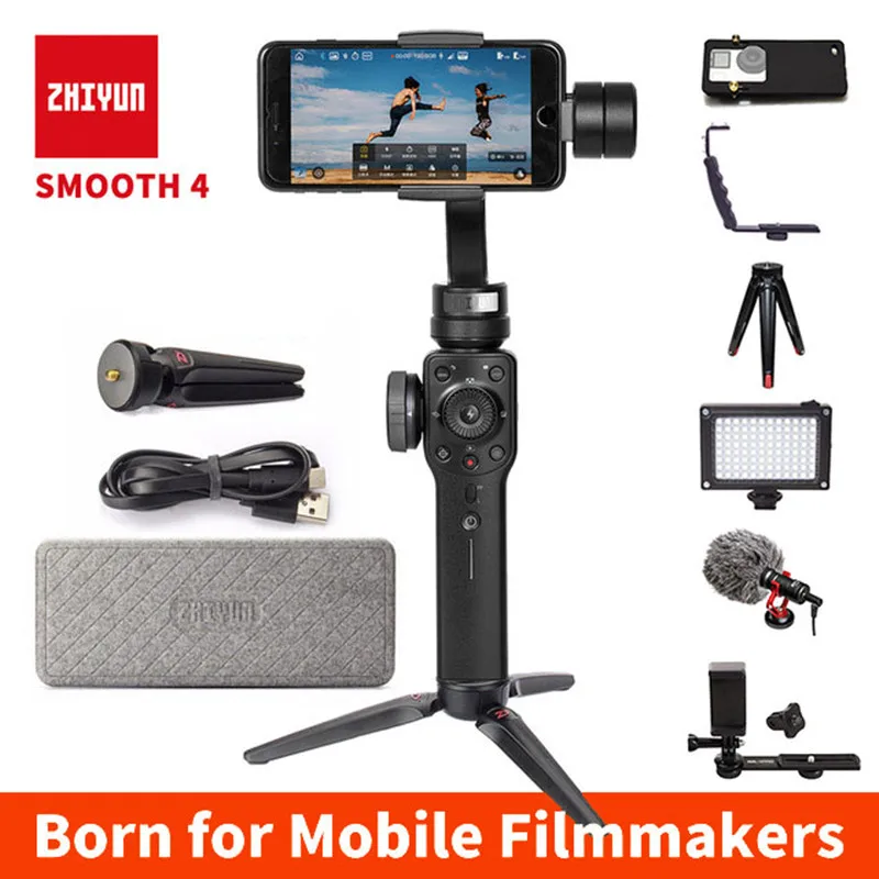 Чжи Юн Zhiyun Smooth 4 Карманный 3 осевой карданный смартфон для телефона Gopro Hero Session экшн