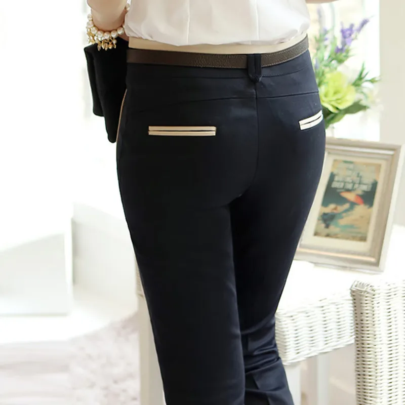 Офисная Рабочая одежда 2021 Костюмные брюки женские узкие облегающие деловые