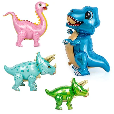 Большой 4D костюм шагающего динозавра воздушный шарик из фольги в форме мальчиков