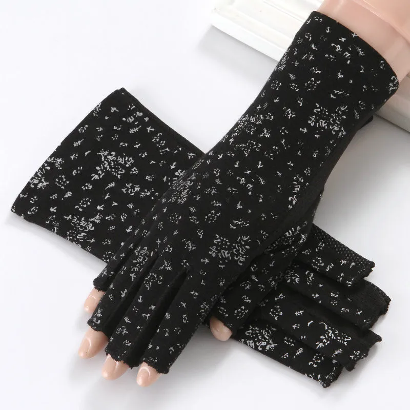 Summer Uv Protection Gloves Breathable Sport Anti-Slip Half Finger Gloves Female Thin Cycling Sun Protection Driving Gloves