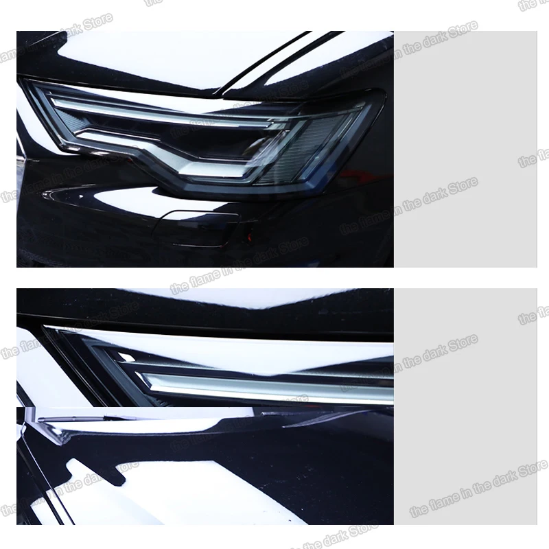 

Lsrtw2017 TPU Transparent Black Car Headlight Film Protective Sticker for Audi Q3 2020 2019 2018 2017 2016 2015 anti-scratch