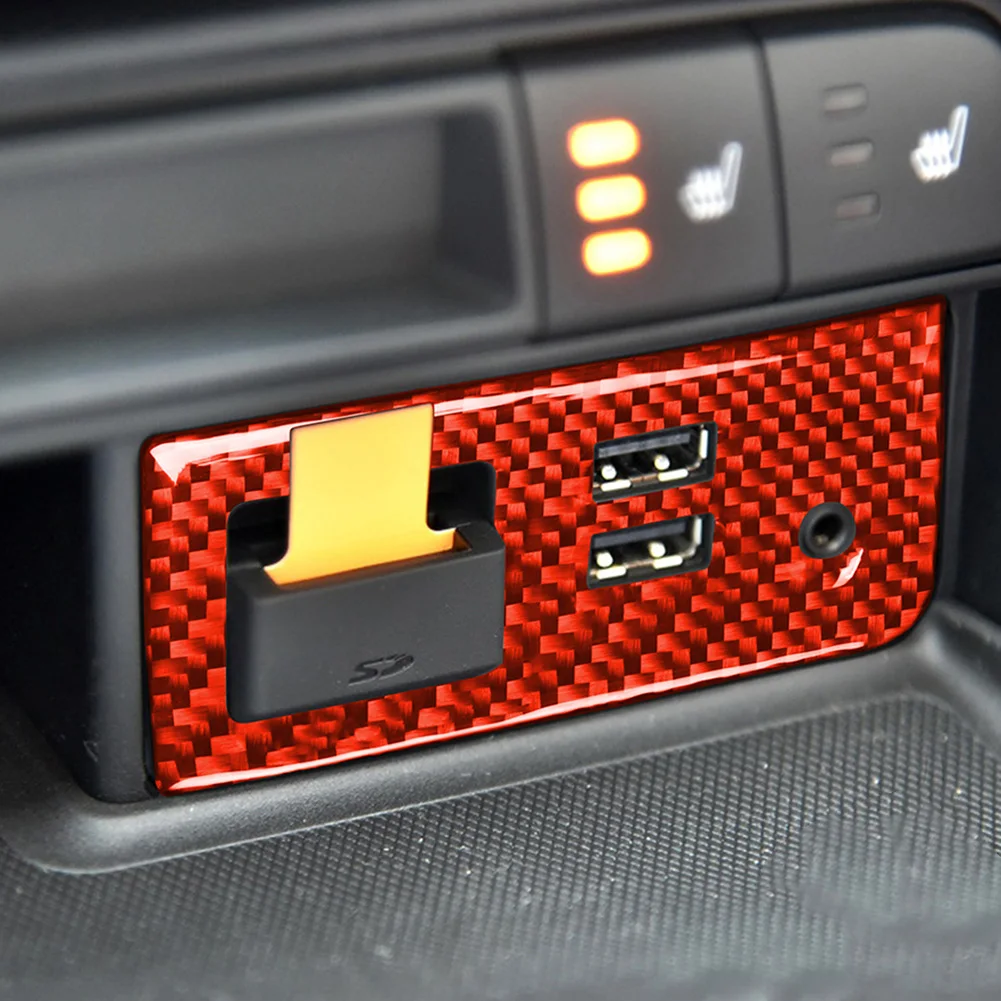

For Mazda MX-5 Miata Roadster 2016+ND Carbon Fiber Stickers Center Storage Box USB Button Switch Trim Interior Car Accessories