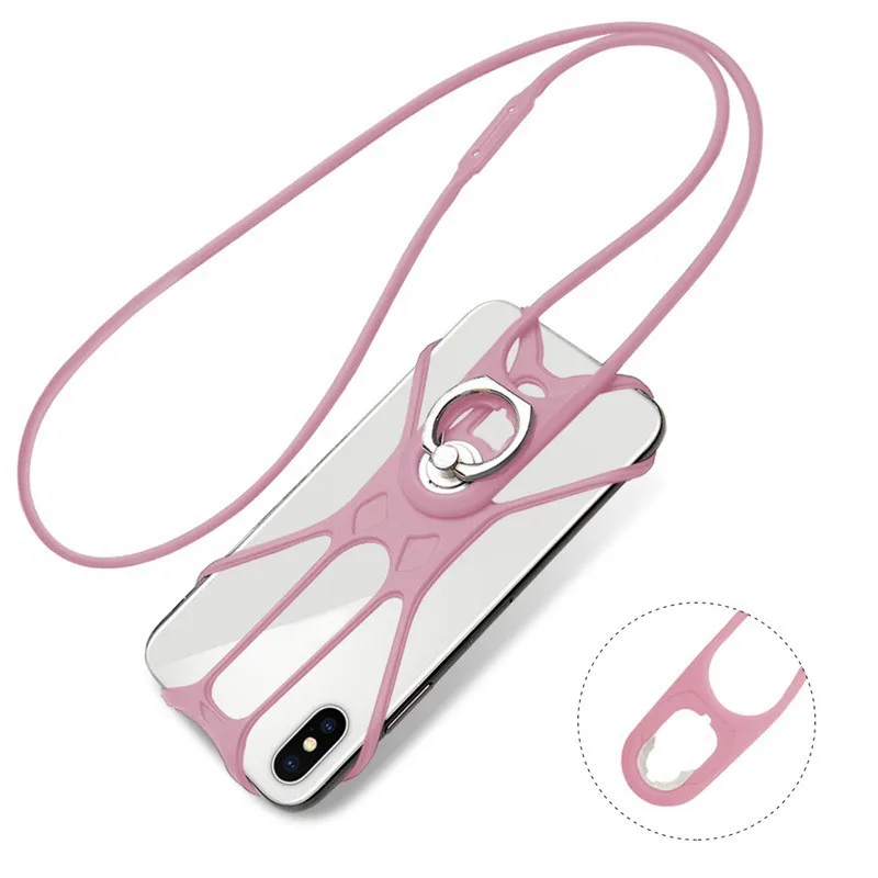 Универсальный чехол для телефона с ремешком на шнурке и поворотным кольцом 360