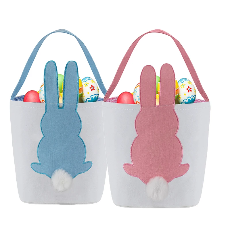 

Popular Easter Rabbit Bucket Cloth Bunny Ear Bag Single Handle Easter Bunny Basket Many Styles Party Supplies For Boys and Girls