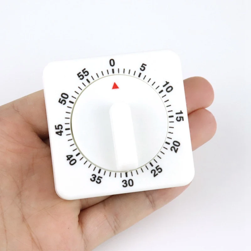 

1 шт. белый квадратный кухонный таймер, 60 минут обратного отсчета, будильник, напоминание, механический таймер для дома, кухонные инструмент...