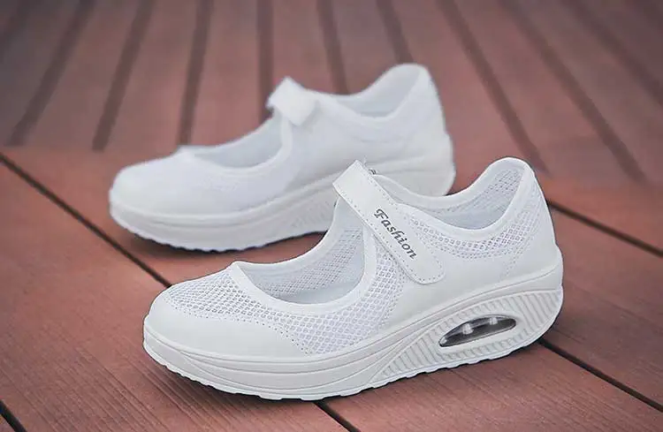 Женская сетчатая обувь на Покатой подошве 2021 Сезон лето воздушной подушке