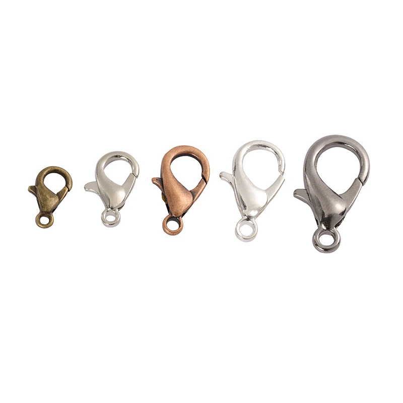 Античная бронзовая застежка-карабин крючки для ожерелий и браслетов 100 шт./лот 10-18