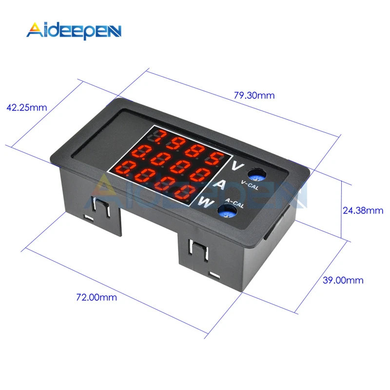 DC 0-100V 0-10A 1000W 0,2" светодиодный цифровой вольтметр Амперметр ваттметр 4-разрядный Напряжение прибор для измерения тока Мощность монитор Счетчик с проводом