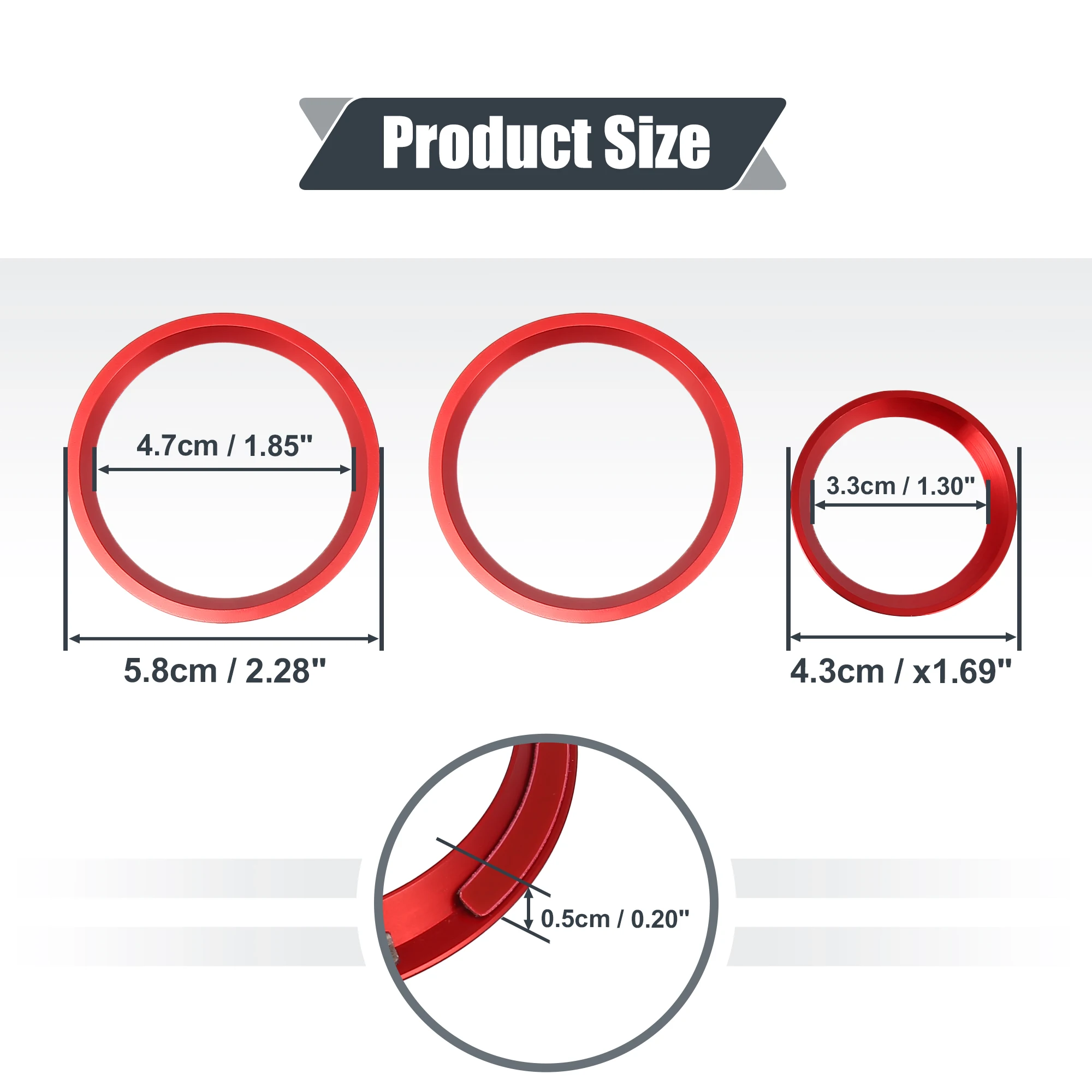 UXcell 3 шт. кольца-накладки ручек кондиционера и переключателей для Subaru Forester 2019-2021, Impreza 18-21 и XV Crosstrek.